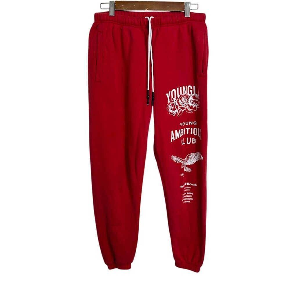 Young LA Immortal Joggers Men's L Red Sweatpants Drawstring - Picture 1 of 11